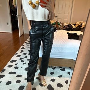 Aritzia high waisted leather trousers